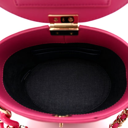 Chanel Lambskin Resin Elegant Chain Vanity Case Dark Pink 5 of 11