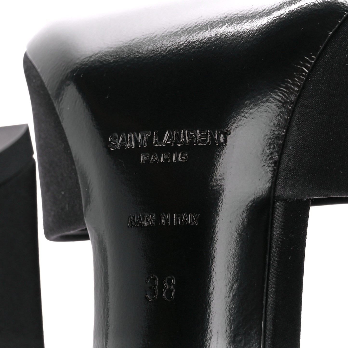 Crepe Satin Gippy Mule Sandals 38 Black