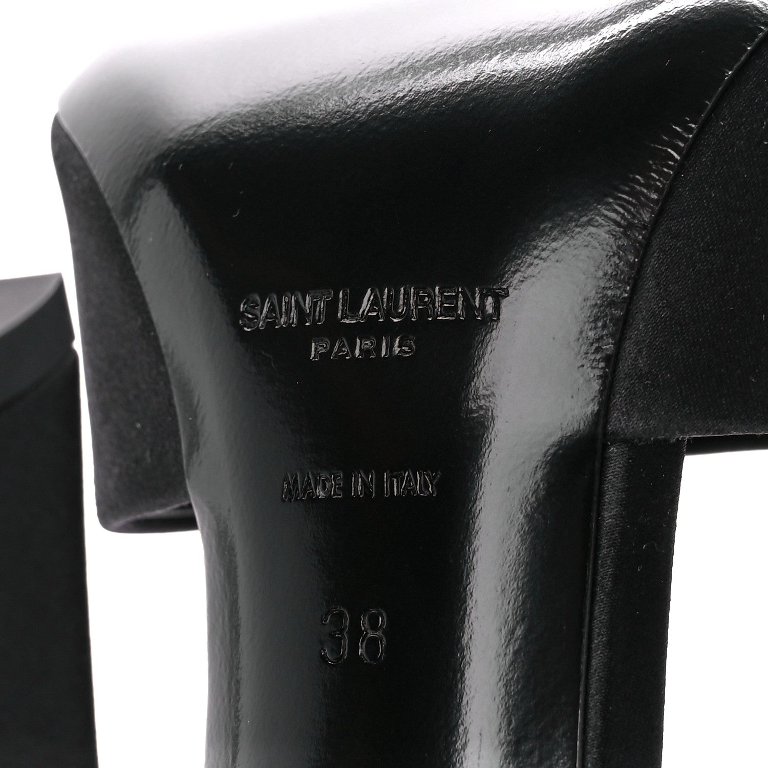 Saint Laurent Crepe Satin Gippy Mule Sandals 38 Black 6 of 9