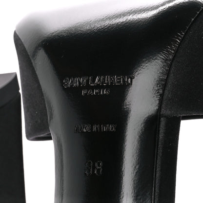 Saint Laurent Crepe Satin Gippy Mule Sandals 38 Black 6 of 9
