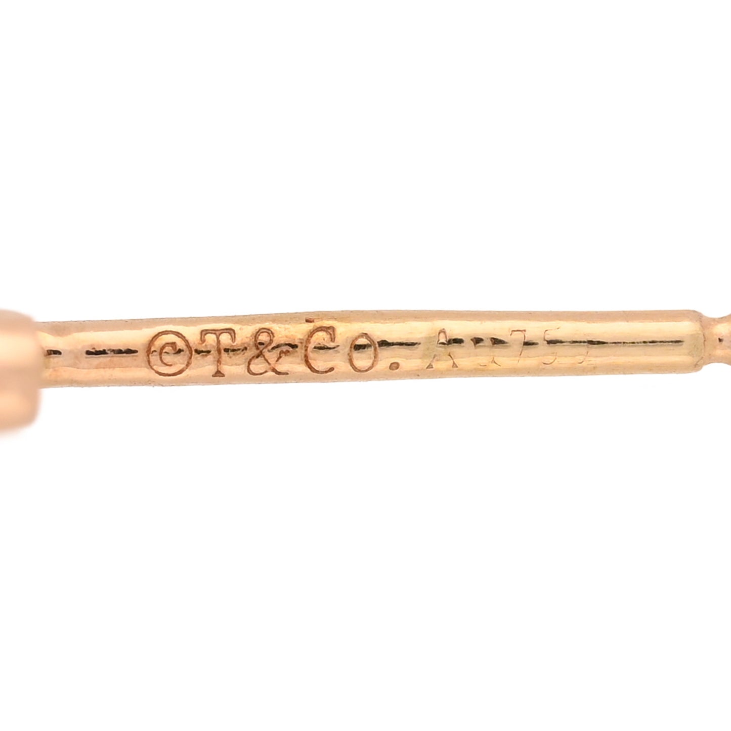18K Rose Gold Diamond Fleur de Lis Key Bar Earrings