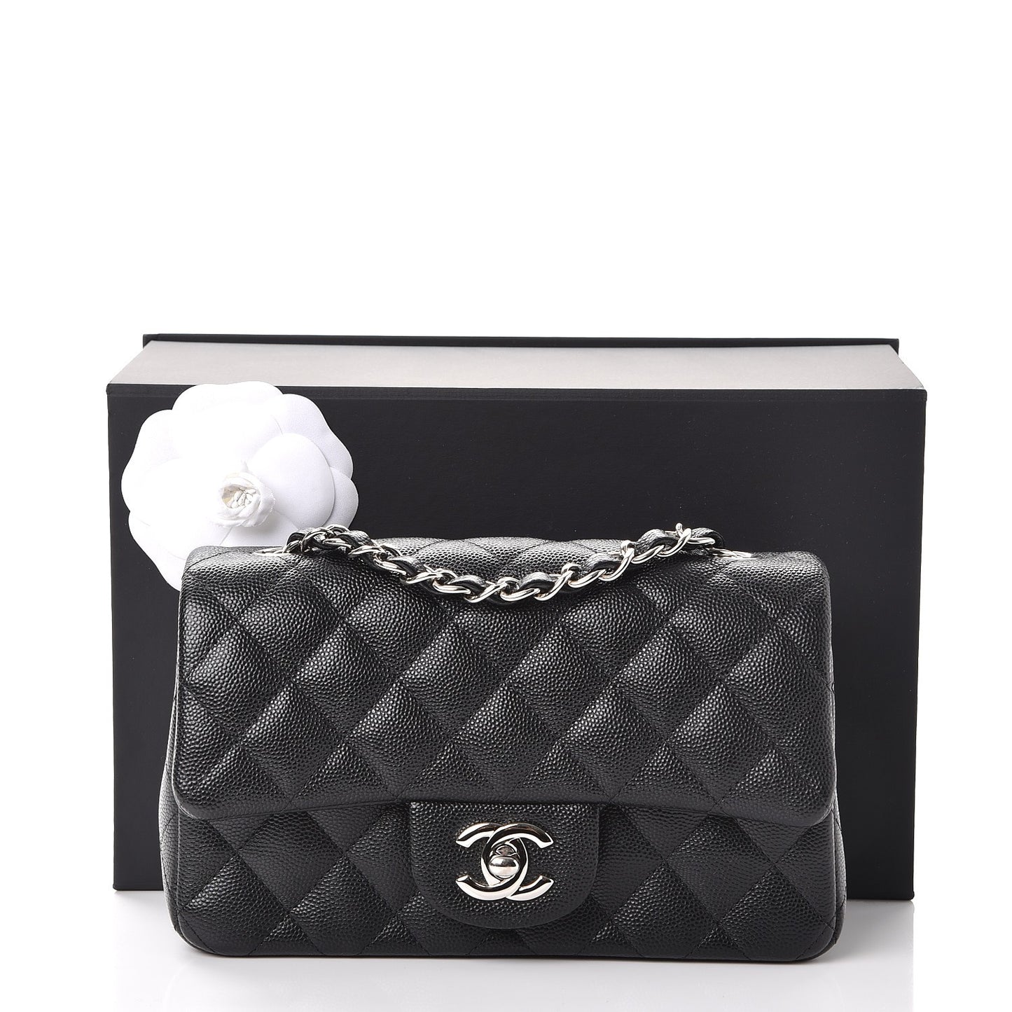 Caviar Quilted Mini Rectangular Flap Black