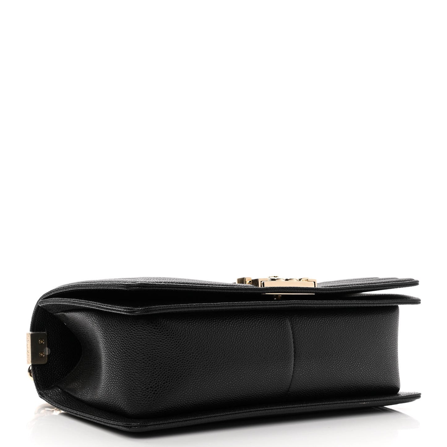 Caviar Chevron Quilted Medium Boy Flap Black