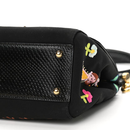 Dolce & Gabbana Neoprene Watersnake Embellished Medium Miss Sicily Satchel Black Multicolor 9 of 11