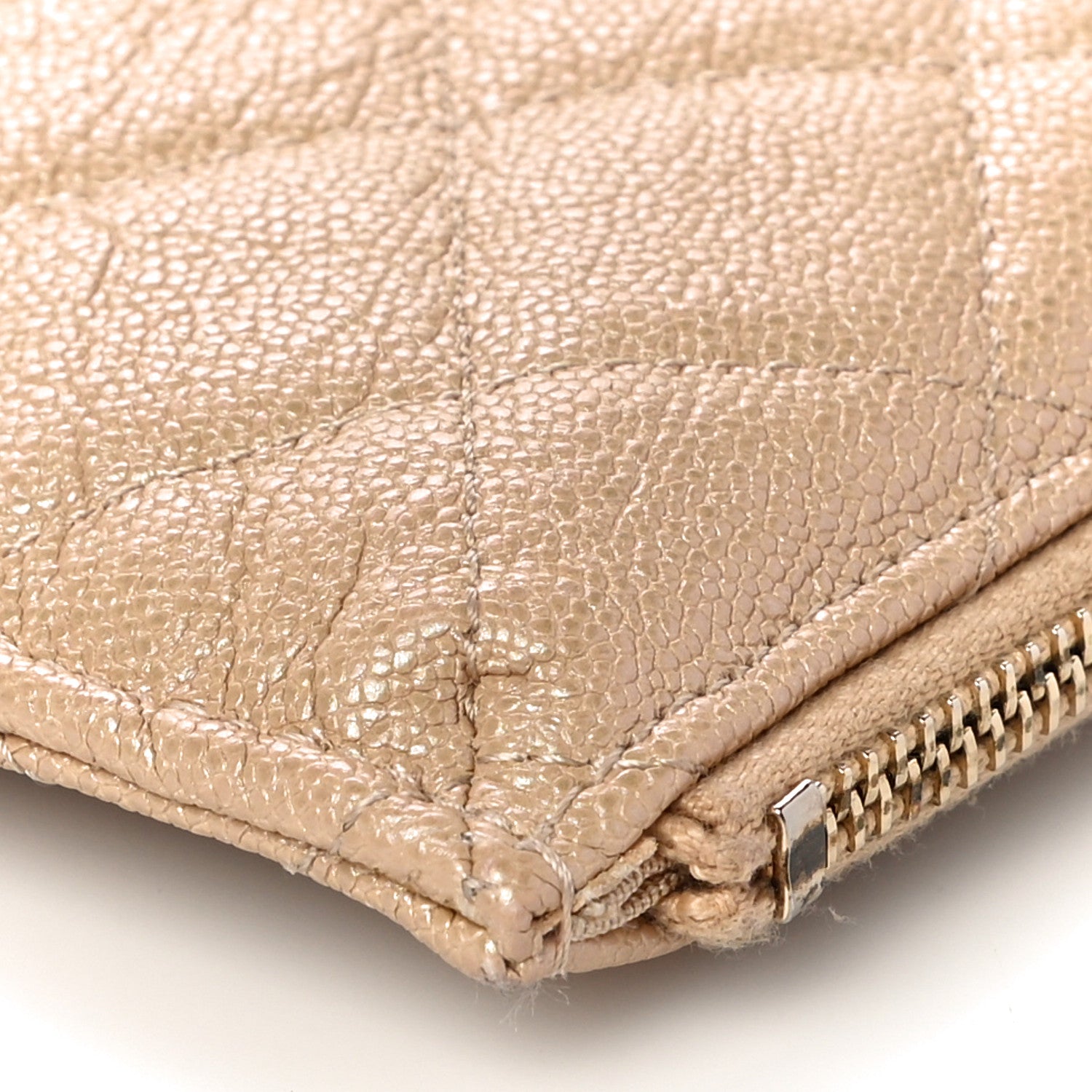 Chanel Iridescent Caviar Quilted Classic iPhone Pouch Dark Beige 10 of 10