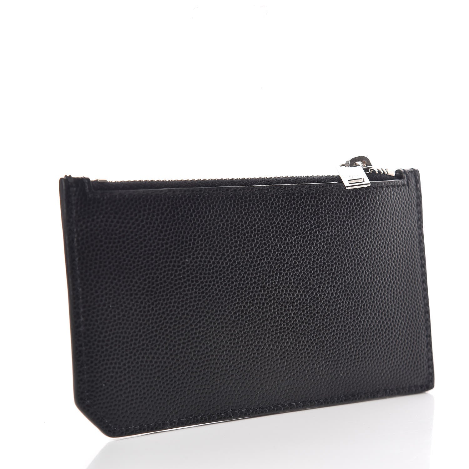 Saint Laurent Grained Calfskin 5 Fragments Zip Pouch Card Holder Black 3 of 7