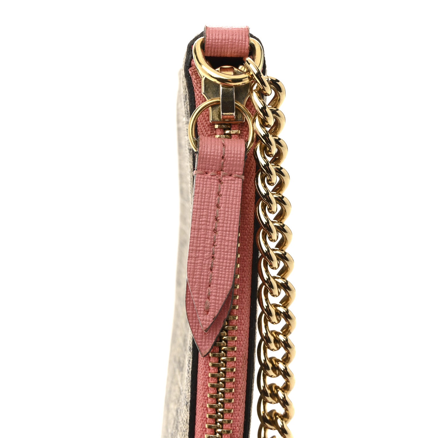 Gucci GG Supreme Monogram Face Embroidered Wrist Wallet Pink 13 of 14
