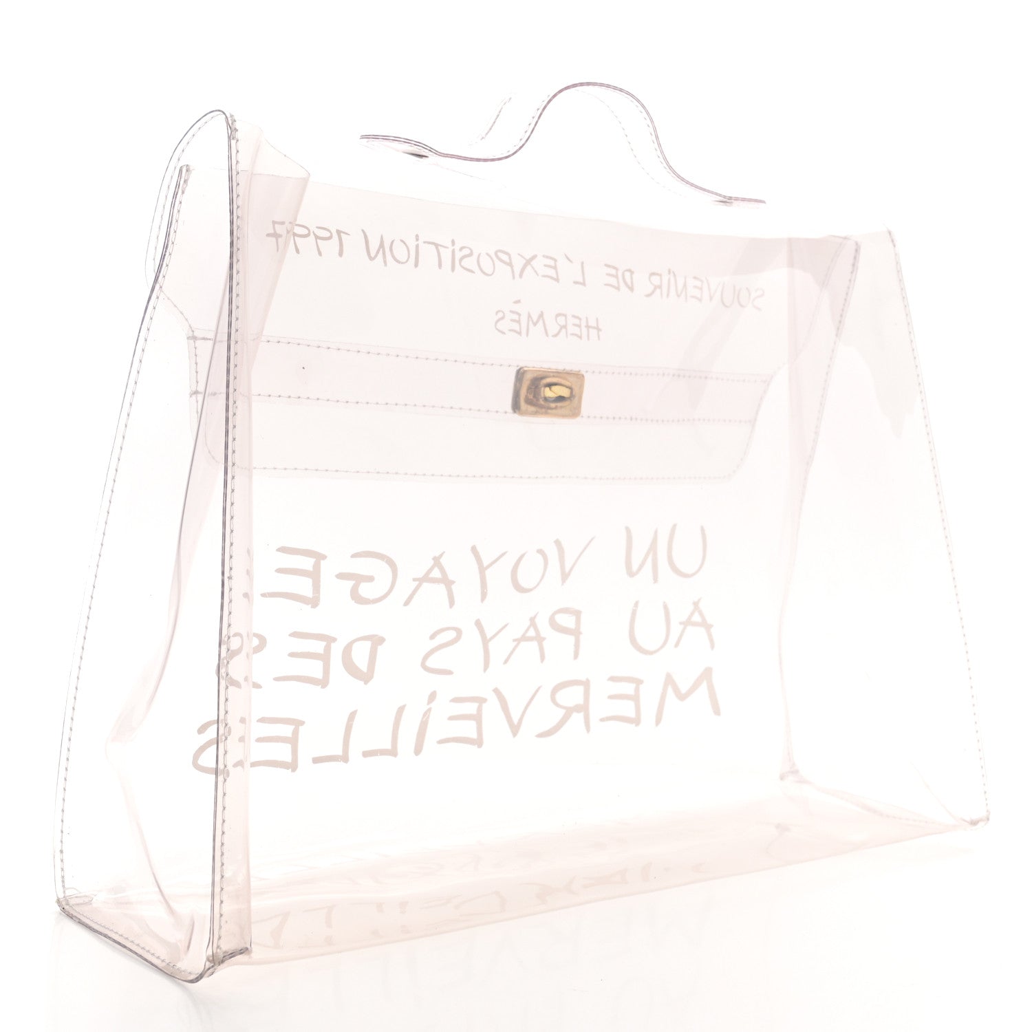 Hermes Vinyl Souvenir De L'Exposition Kelly Transparent 3 of 11