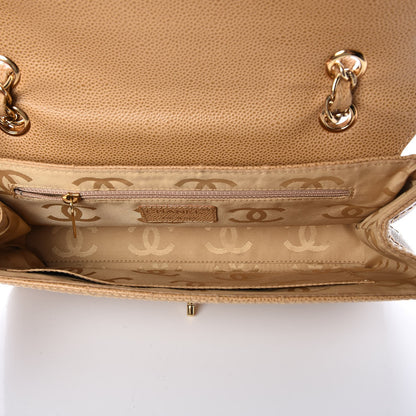 Chanel Caviar Square Stitched Medium Flap Beige 6 of 8