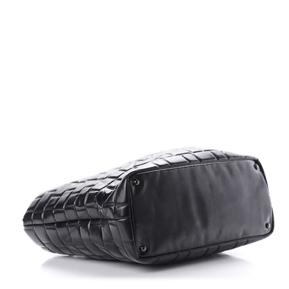 Chanel Vinyl Quilted Frozen Shopping Tote Black 4 of 12