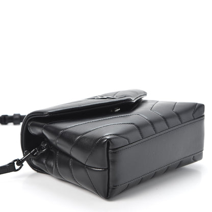 Saint Laurent Calfskin Y Quilted Monogram Toy Loulou Crossbody Bag Black 3 of 10