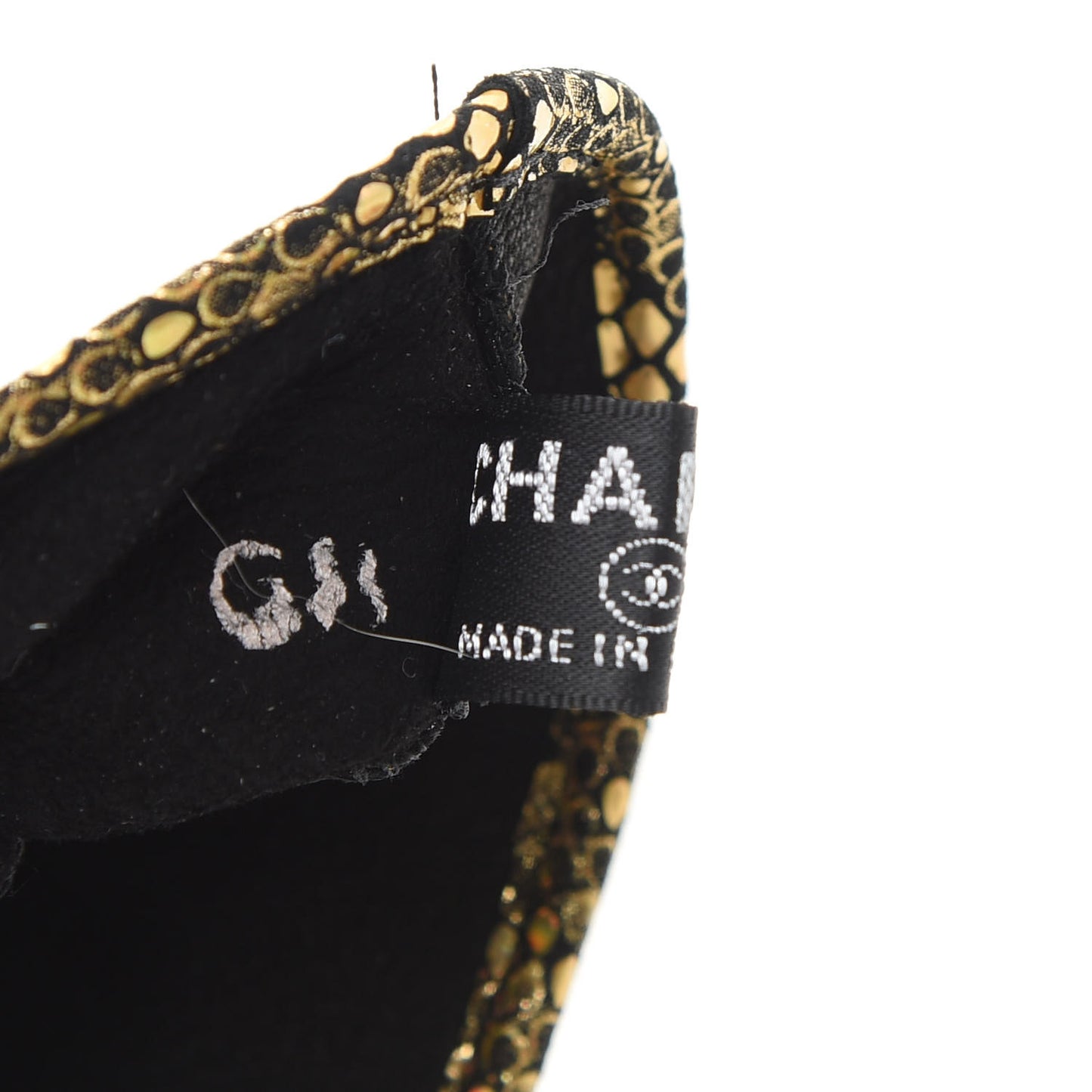 Lambskin Sequin Fingerless Gloves 7.5 Black Gold