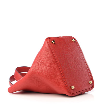 Hermes Taurillon Clemence Picotin Lock 18 PM Rouge Casaque 3 of 8