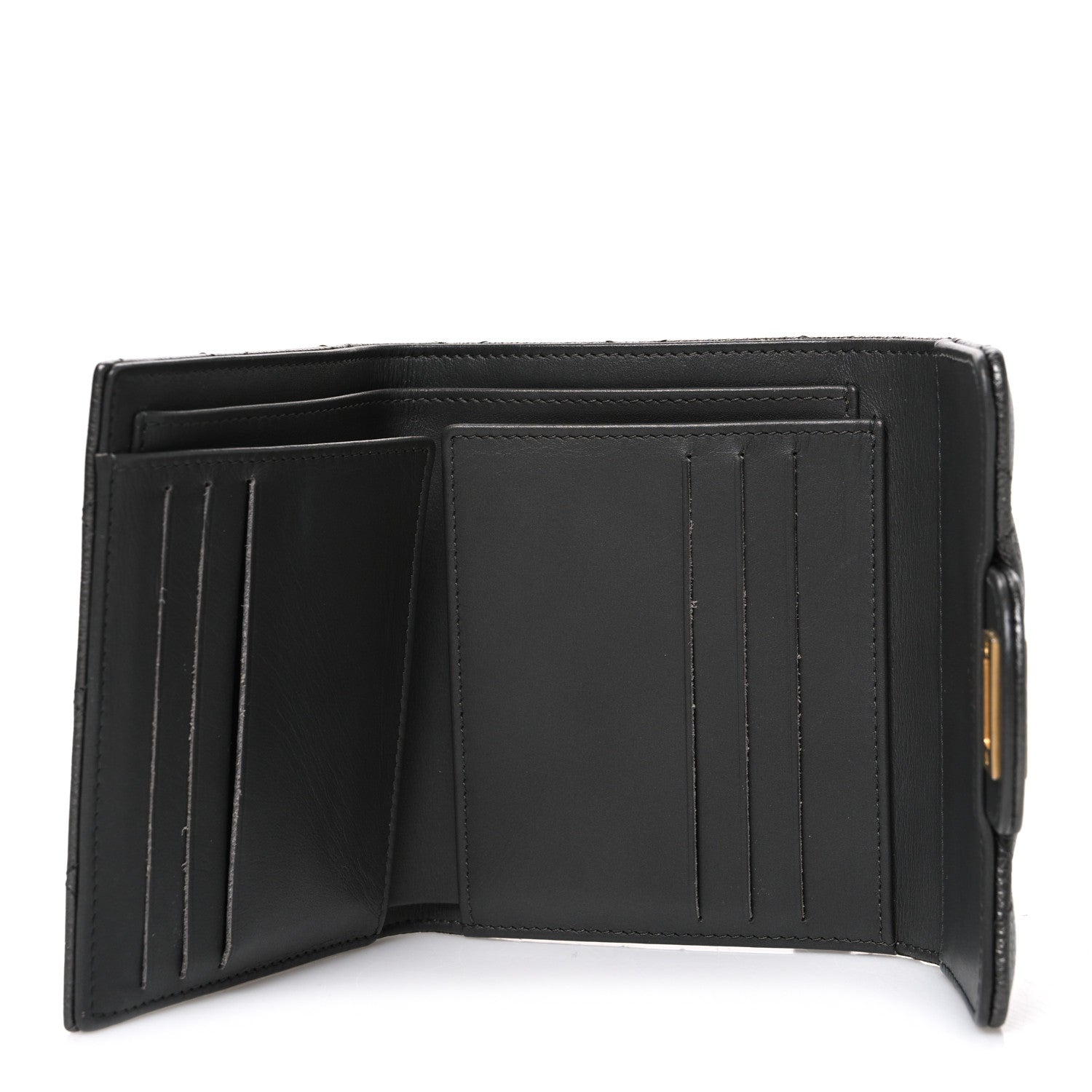 Chanel Metallic Calfskin Quilted Reissue Flap Card Holder Wallet Dark Grey 5 of 9