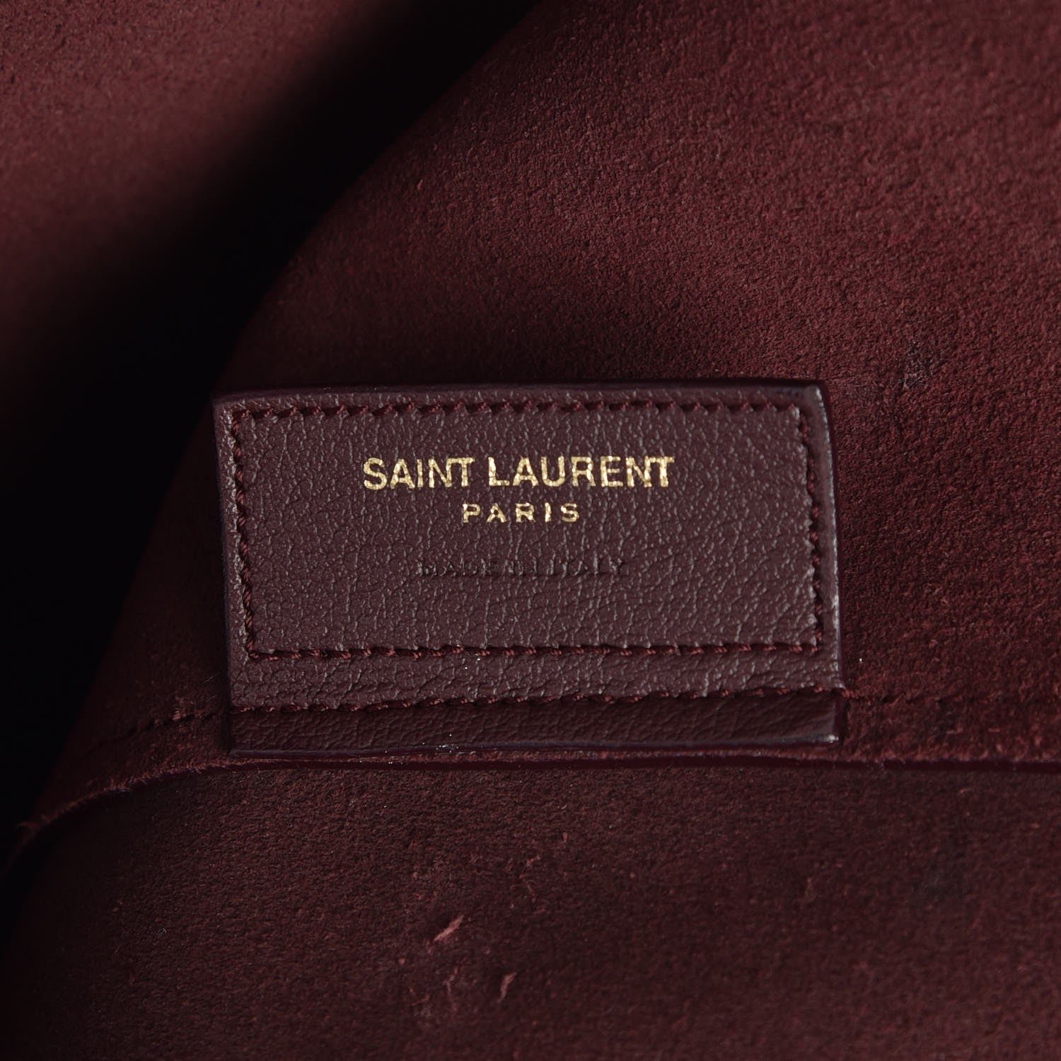 Saint Laurent Calfskin Large Shopping Tote Bordeaux 8 of 12