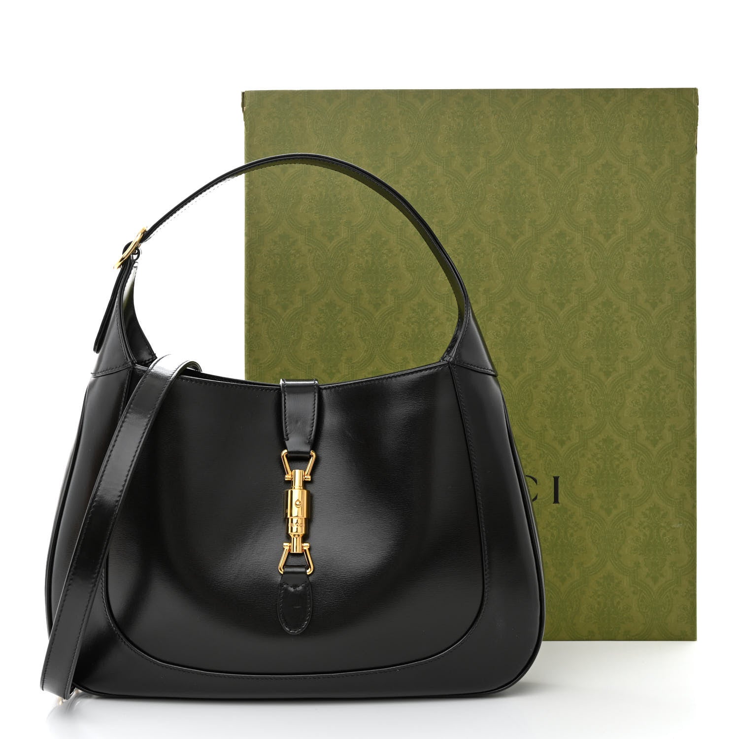 Gucci Boarded Dyana Lux Calfskin Medium Jackie 1961 Hobo Black 14 of 14