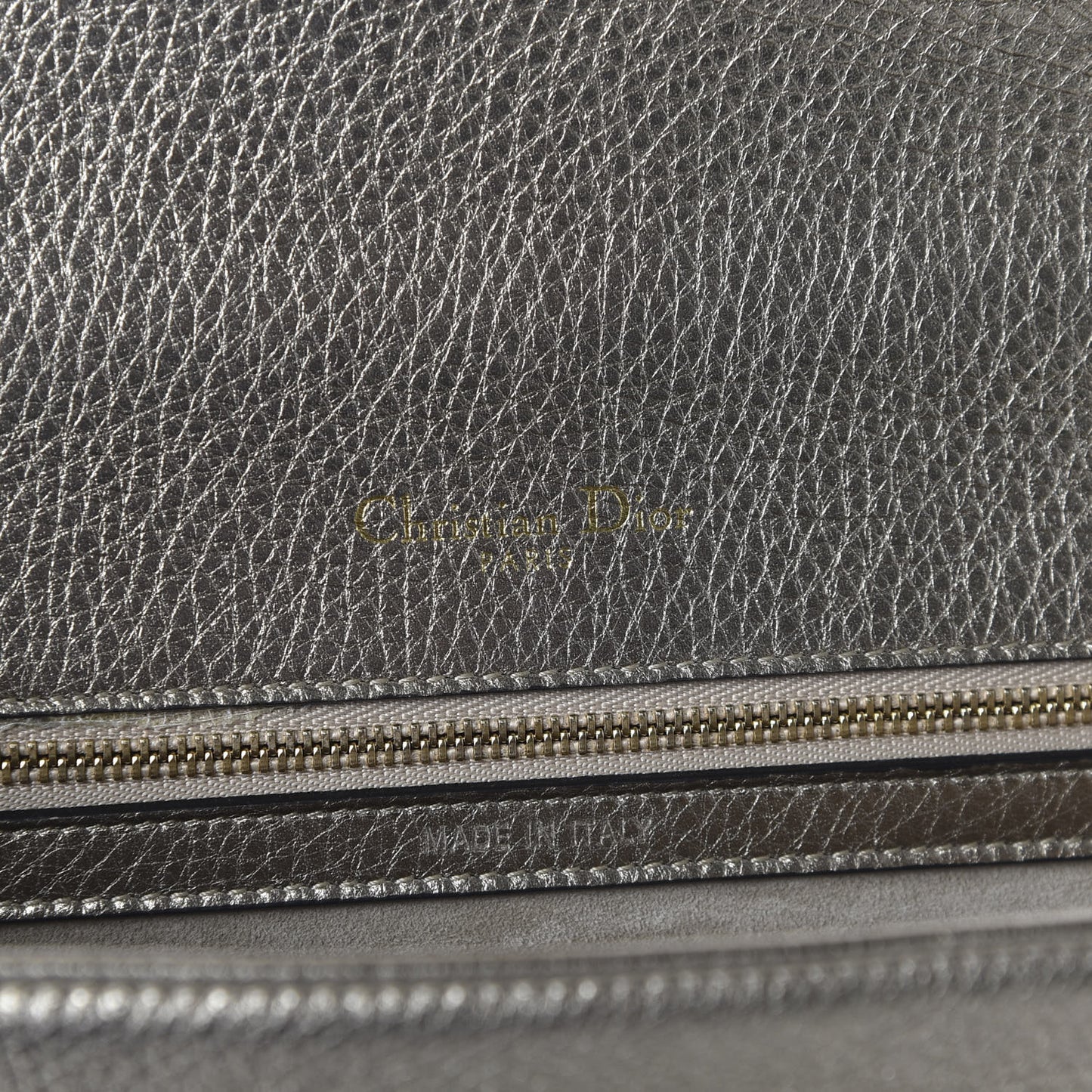 Metallic Grained Calfskin Medium Diorama Flap Bag Gold