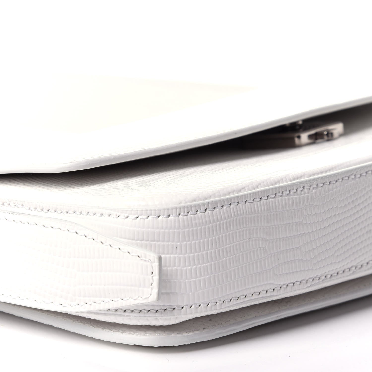 Balenciaga Patent Calfskin Lizard Embossed Ghost Sling Bag Optic White 8 of 12