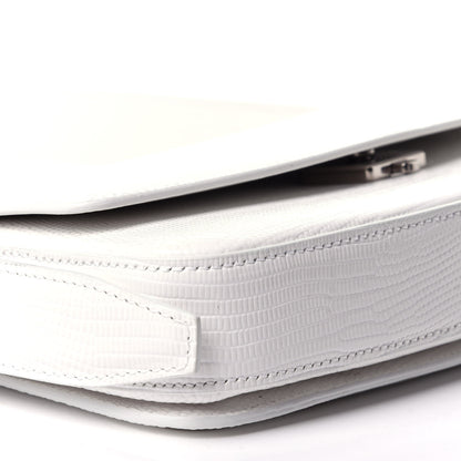 Balenciaga Patent Calfskin Lizard Embossed Ghost Sling Bag Optic White 8 of 12