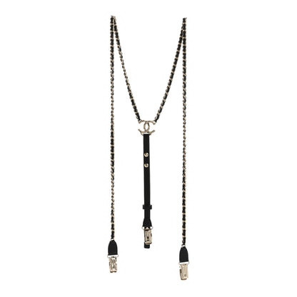 Chanel Calfskin CC Chain Suspenders M Black 2 of 4