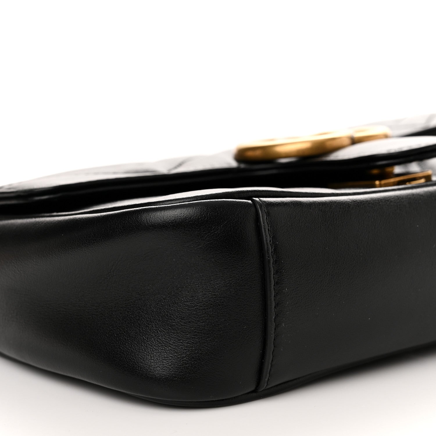 Gucci Calfskin Matelasse Mini GG Marmont Shoulder Bag Black 10 of 13