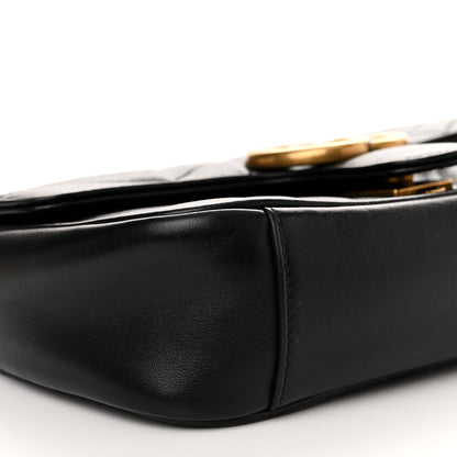 Gucci Calfskin Matelasse Mini GG Marmont Shoulder Bag Black 10 of 13