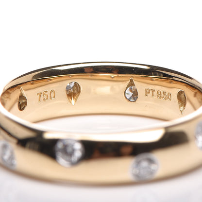 Tiffany 18K Yellow Gold Platinum Diamond 4mm Etoile Band Ring 48 4.5 5 of 6