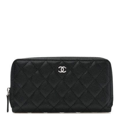 Chanel Caviar Quilted Large Gusset Zip Around Wallet Black 1 of 9