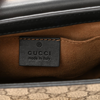 Gucci GG Supreme Monogram Calfskin Small Padlock Shoulder Bag Beige Black Cuir 6 of 15