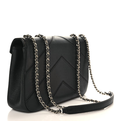 Chanel Caviar Macro Chevron Single Flap Black 3 of 9