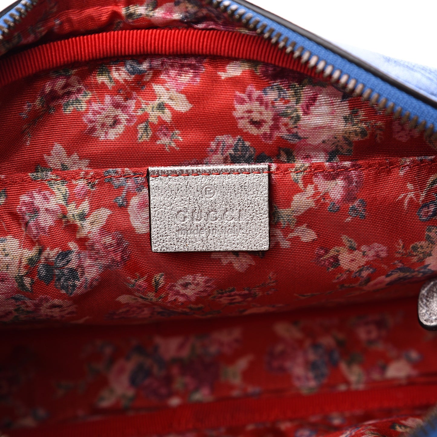 Laminated Nappa Trapuntata Small Zumi Shoulder Bag Rosso Marine Argento
