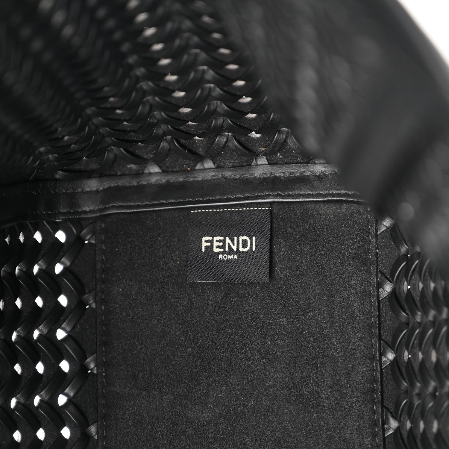 Fendi Vitello Grace Woven Medium Fendi Origami Black 7 of 12