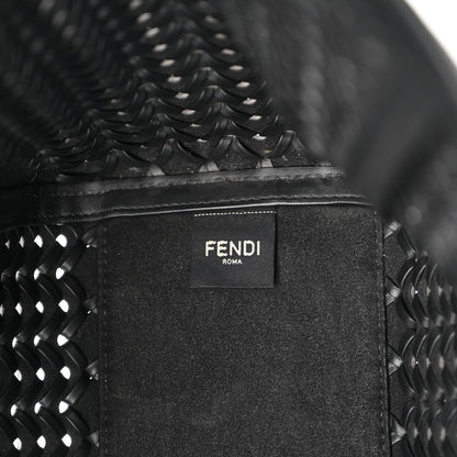 Fendi Vitello Grace Woven Medium Fendi Origami Black 7 of 12