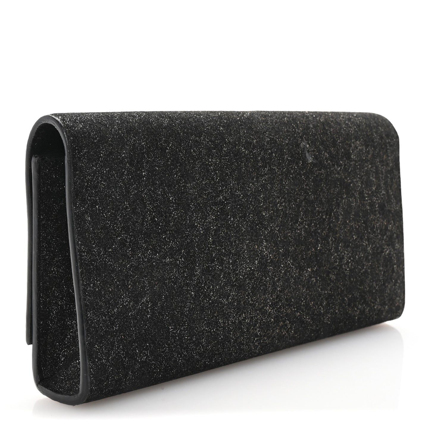 Metallic Textured Suede Calfskin Classic Monogram Cassandre Clutch Black