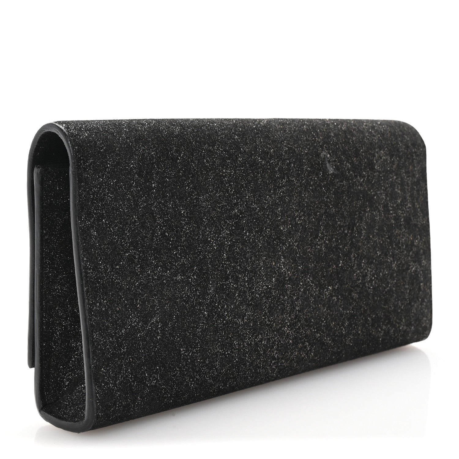 Saint Laurent Metallic Textured Suede Calfskin Classic Monogram Cassandre Clutch Black 3 of 6