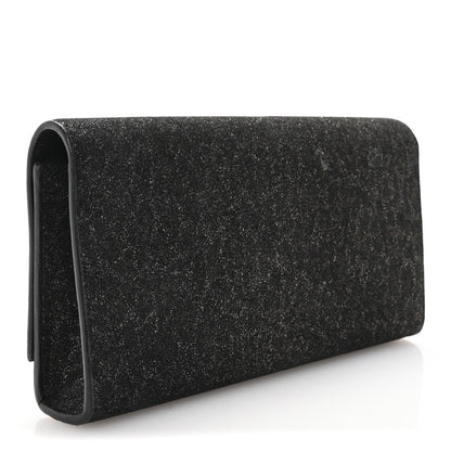 Saint Laurent Metallic Textured Suede Calfskin Classic Monogram Cassandre Clutch Black 3 of 6
