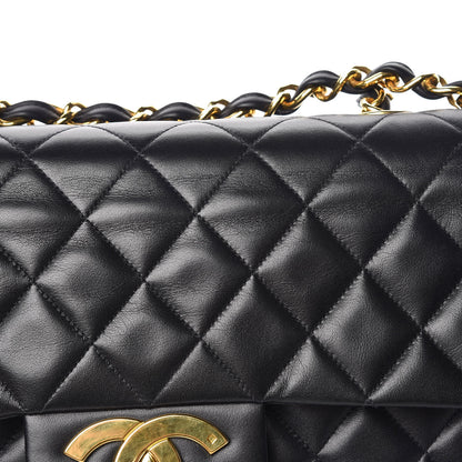 Chanel Lambskin Quilted XL Jumbo Single Flap Black 10 of 14