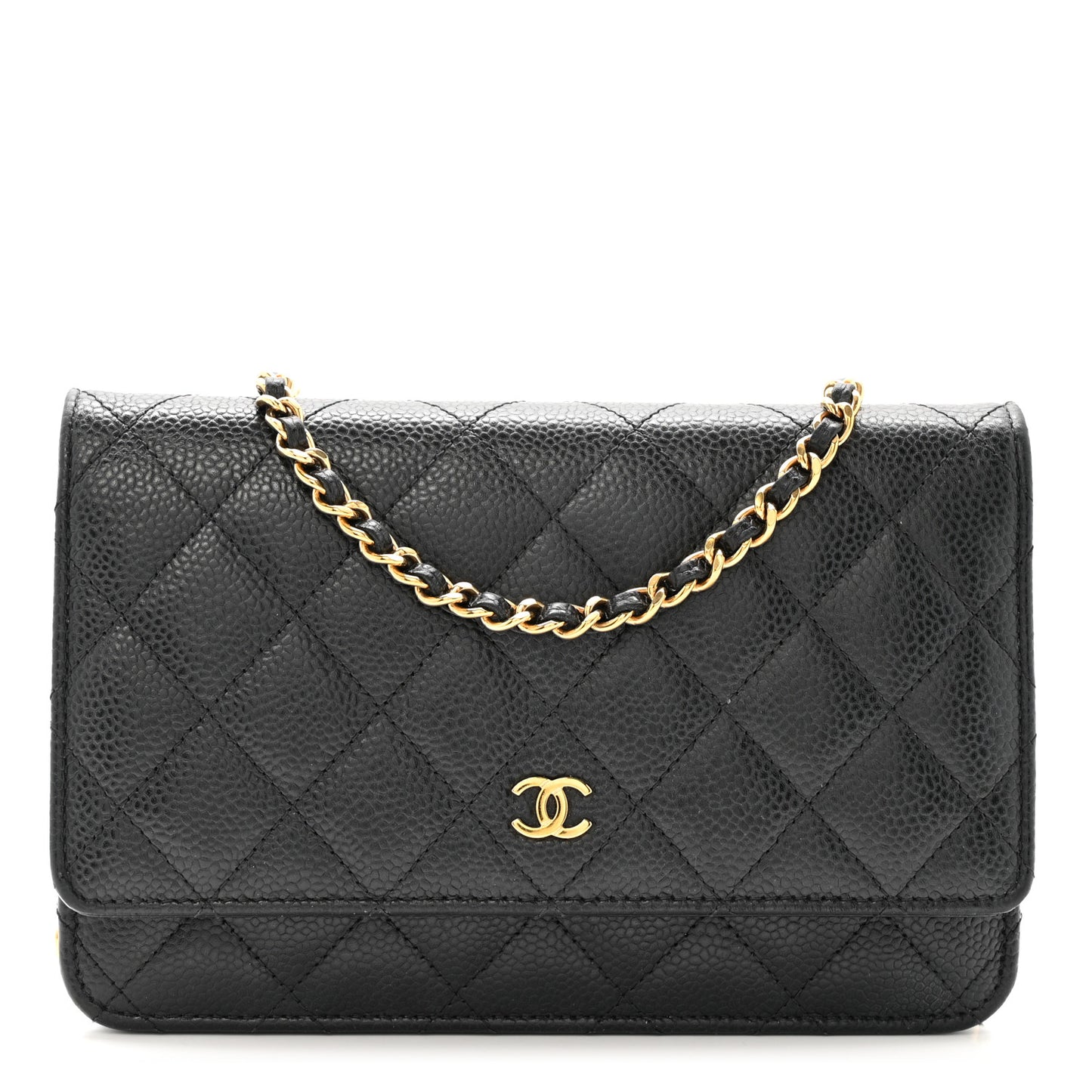 Caviar Quilted Wallet On Chain WOC Black