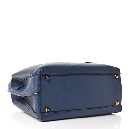 MCM Grained Calfskin Medium Milla Tote Navy 4 of 9