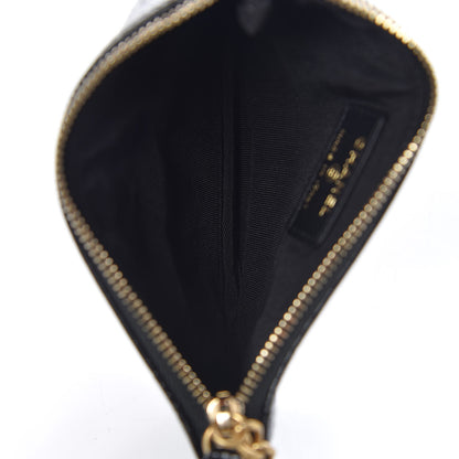 Chanel Calfskin Crocodile Embossed Cocodile Cosmetic Case Black Gold 5 of 10
