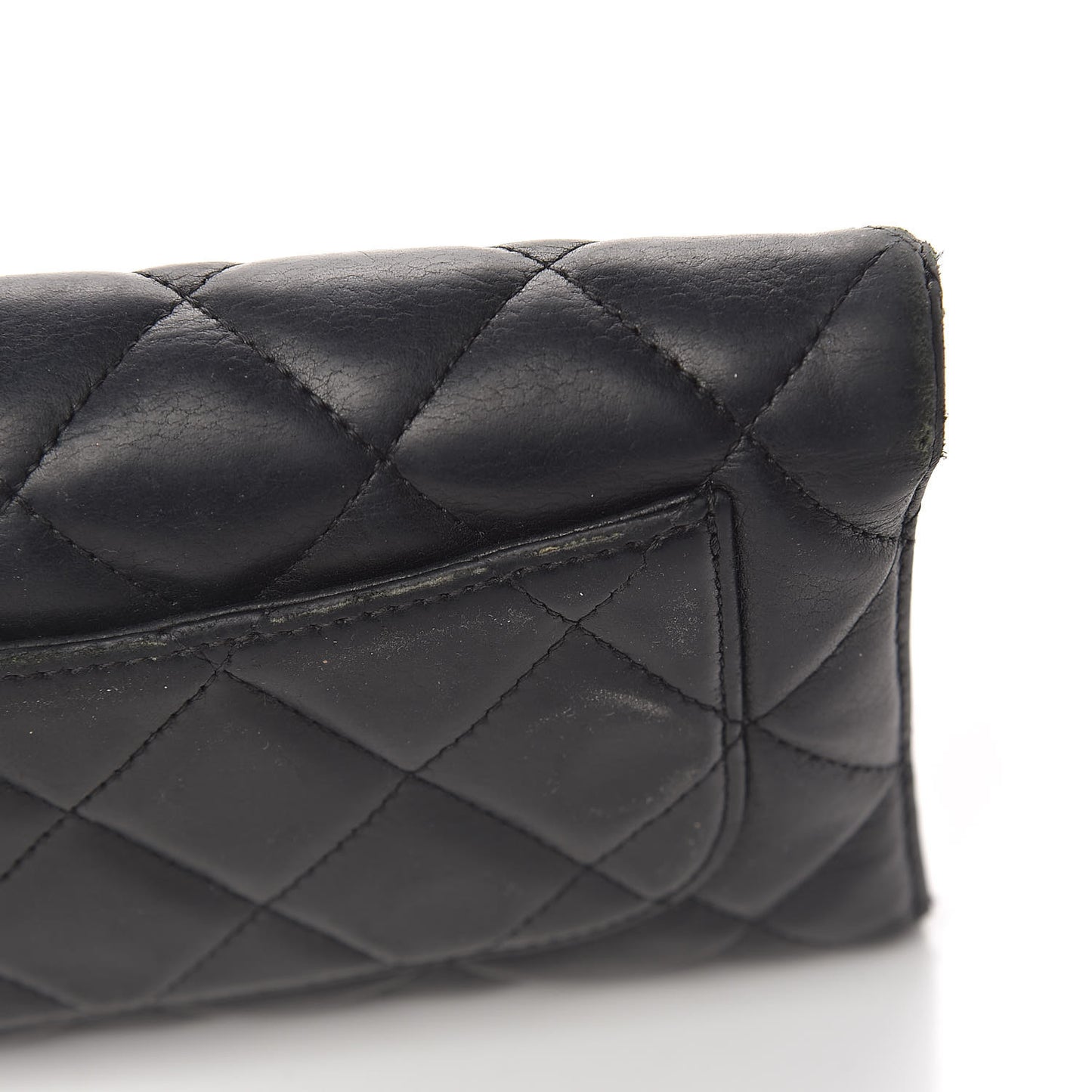 Caviar Quilted Large Gusset Flap Wallet Black