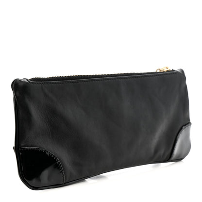 Chanel Lambskin Patent Camellia Wristlet Black 5 of 13