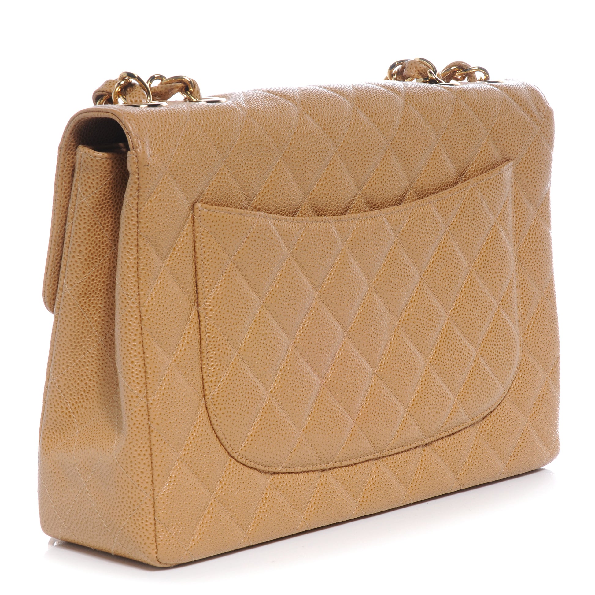 Chanel Caviar Jumbo Single Flap Beige 3 of 8