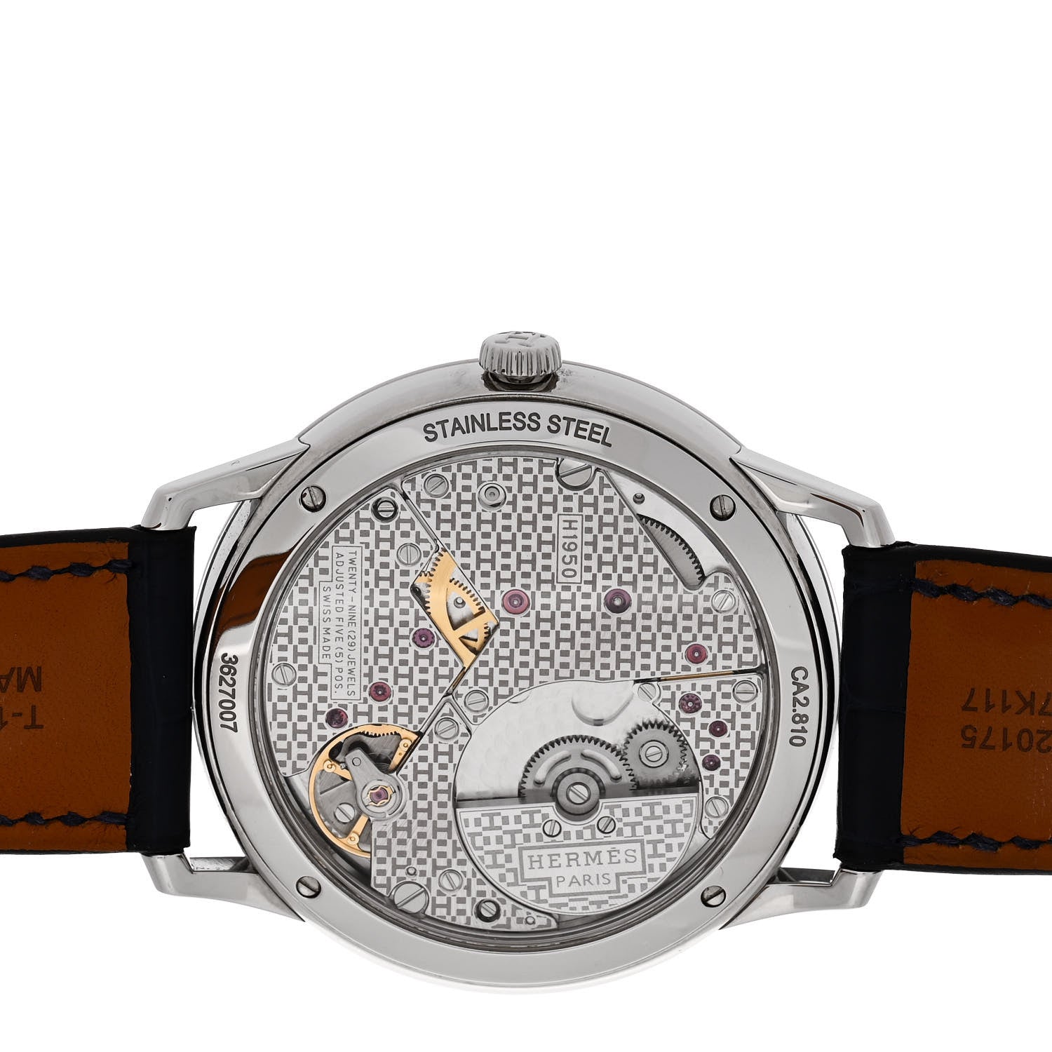 Hermes Stainless Steel Alligator 39.5mm Slim d'Hermes Automatic Watch Bleu Saphir 4 of 5