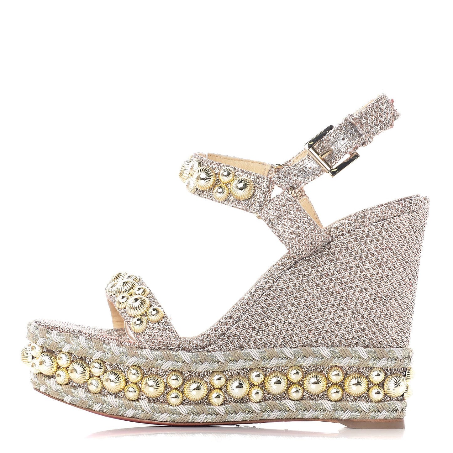 Glitter Mesh Specchio Rondaclou 120 Wedge Sandals 37 Gold