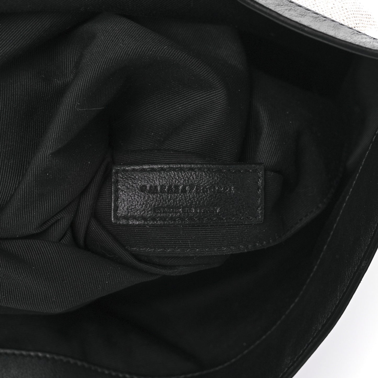 Canvas Calfskin Tag Hobo White Black