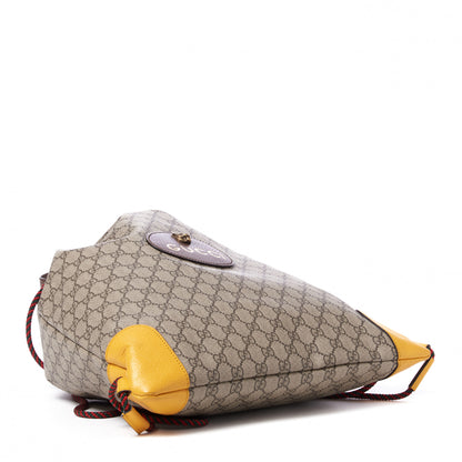 Gucci GG Supreme Monogram Neo Vintage Drawstring Backpack Beige New Acero Crop 3 of 8