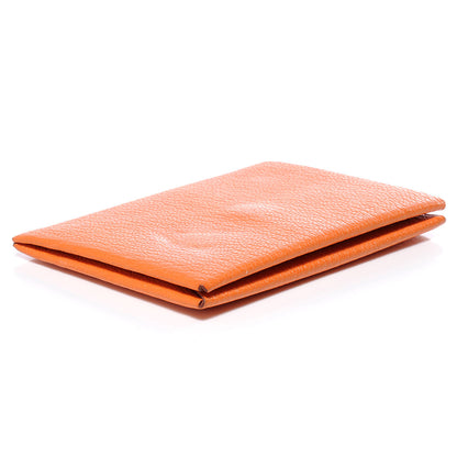 Hermes Chevre Calvi Card Case Orange 5 of 8
