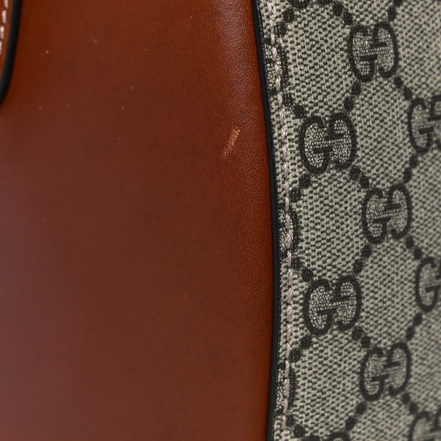 Gucci GG Supreme Monogram Medium Boston Beige Cuir 14 of 26