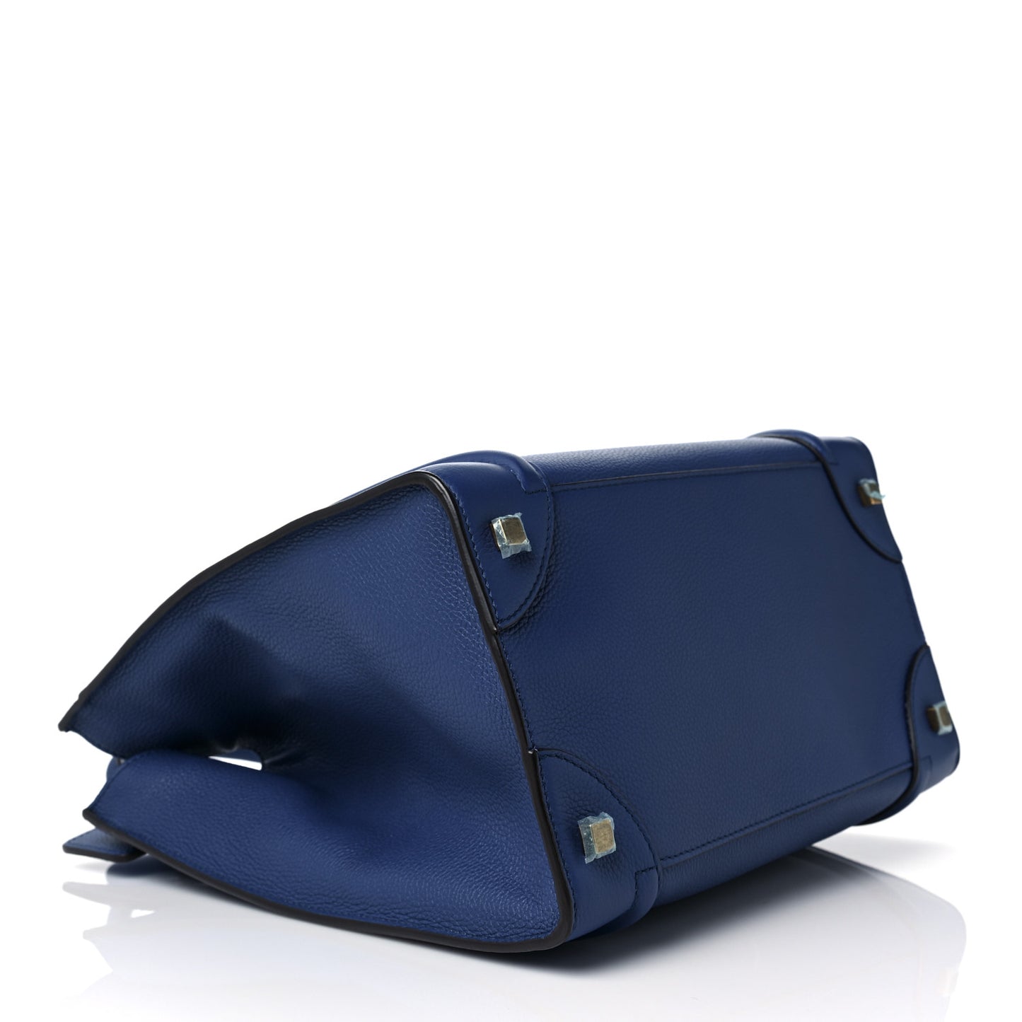 Drummed Calfskin Mini Luggage Indigo